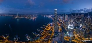 Panorama of Hong Kong at night Panorama of Hong Kong at night