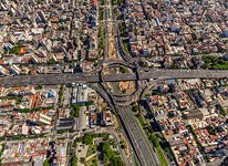 Road junction in the Constitución neighborhood