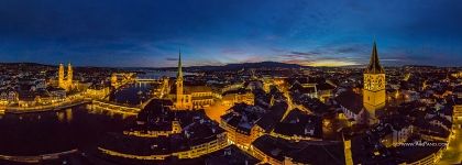 Sights of Zürich at night