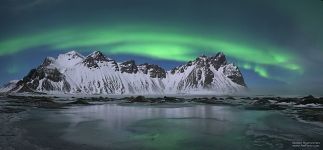 Aurora above the Stokksnes