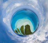 Above Motu Tiaraunu and Tauini. Planet Above Motu Tiaraunu and Tauini. Planet